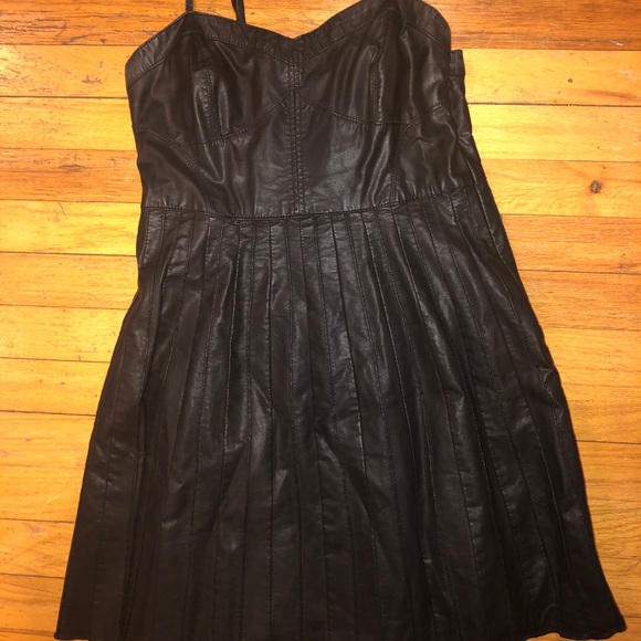 nakd leather dress Inara Vegan Leather Dress in Black – SVRN main image 1